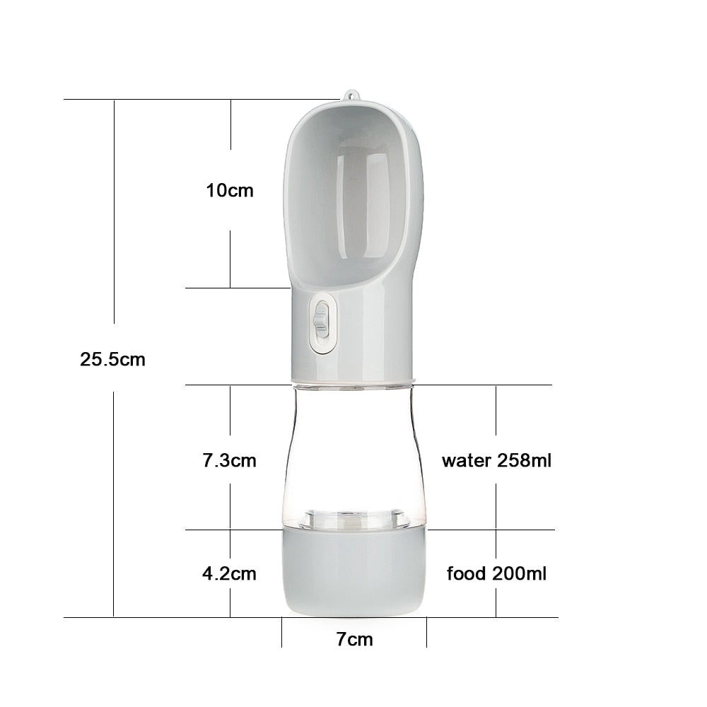 Portable water bottle and food dispenser